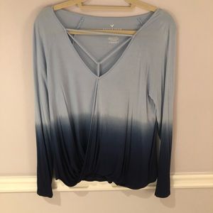 American Eagle Blue Ombré Top